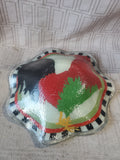 Rooster Art Glass Plate