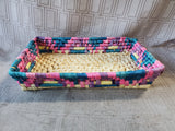 Multi-Colored Hand Woven Basket