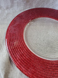 Clear Glass and Red Glitter Cookie Platter