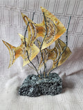 Metal Angel Fish Sculpture on Lava Rock