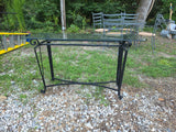Console Table, Cast Iron Frame w/Beveled Glass Top