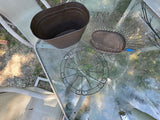 Three Piece Lot of Metal/Wire Planters