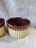 Pair of Small Brown Glazed Ramekins