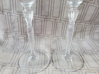 Pair of Royal Doulton "Oxford" Crystal Stemmed Candlestick Holders