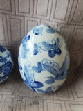 2 Piece Asian Inspired Blue and White Ceramic Decor Lot