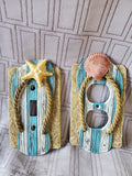 2 Piece Nautical Themed Light Switch Cover and Outlet Cover Set