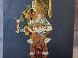 Wooden and Enamel Mayan God Wall Plaque