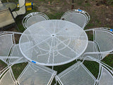 Classic White Iron Patio Dining Set, 7-Pieces + Cover **Read description**