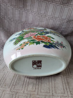 Flat Porcelain Peacock Vase