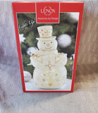 Lenox Florentine and Pearl Snowman Lit Figurine WORKS