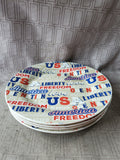 Set of 4 Royal Norfolk Americana Ceramic Dinner Plates