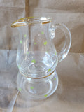 Clear Glass Shamrock Creamer and Sugar Set
