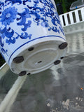 Large Blue and White Ceramic Planter (A)
