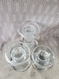 Set of 3 Clear Glass Tapered Candle Holders