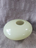 Pale Yellow/Green Flat Round Glass Vase