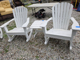 Seaside Casual Furniture Recycled Polymer Rocking Chair Pair w/Side Table (two sets available, priced separately)