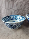 2 Piece Blue and White Ceramic Bowls