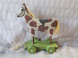 Primitive Wooden Horse Pull Toy