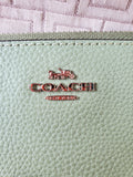 Coach Green Pebble Leather Zip-Around Wallet