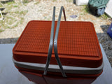 Vintage Sears Orange Cooler w/Aluminum Handles