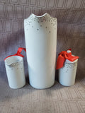 3 Piece Threshold Porcelain Snowflake Tea Set
