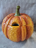 Pier 1 Ceramic Pumpkin Soup Tureen with Ladle
