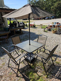Outdoor Table, Folding Chairs and Umbrella Set