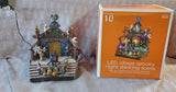 LED Village "Spooky Night Dancing Scene" Lighted Figurine WORKS (C)