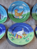 Set of 6 Ceramic Painted Easter Salad Plates