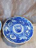 Pair of Blue and White Scalloped Edge Salad Plates