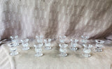 Lot of 12 Clear Glass Candle Holders