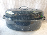 Black and White Speckled Roaster Pan