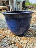 Cobalt Blue Glazed Terracotta Planter