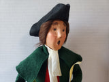 Byers' Choice Carolers Colonial Williamsburg Signed "Man Holding Lantern and Music Sheet" Figurine