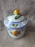 Hand Painted Ceramic Dijon Mustard Jar with Spreader
