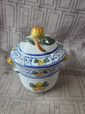 Hand Painted Ceramic Dijon Mustard Jar with Spreader