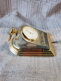 Christian Dior Brass Desk Clock Paperweight