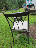 Bronze Tone Metal Bistro Set w/Faux Tile Top Table