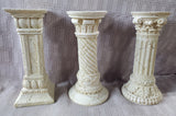Set of 3 Resin Greco-Roman Style Column Pillar Candle Holders