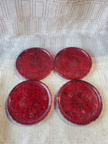 Shannon by Godinger Dublin Collection Set of 4 Red Crystal Coasters