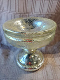 Pottery Barn Mercury Glass Decorative Shallow Pedestal Bowl