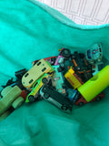 Bin of Toy Cars, Trains, and Planes