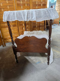 Vintage Colonial Doll Bed w/Canopy, Skirt, Mattress and Blanket