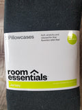 Pair of Room Essentials Black Jersey Standard Size Pillowcases UNUSED