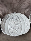 Set of 4 Pier 1 White Pumpkin Salad Plates