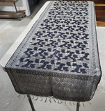 Black and Silver Toned Paisley Table Runner