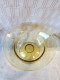 Amber Glass Pedestal Centerpiece Bowl