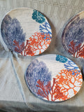 Set of 5 Coral Reef Melamine Dinner Plates