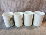 Set of 4 White Grapevine Mugs