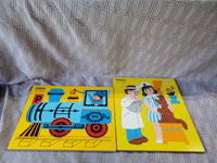 (D) Pair of Vintage Playskool Wood Puzzles
